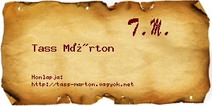 Tass Márton névjegykártya